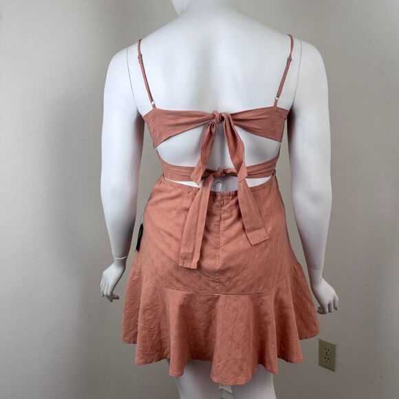 Lulus Women Size XL Orange Days of Dreaming Cotton Dot Tiered Mini NEW Dress - Picture 11 of 14